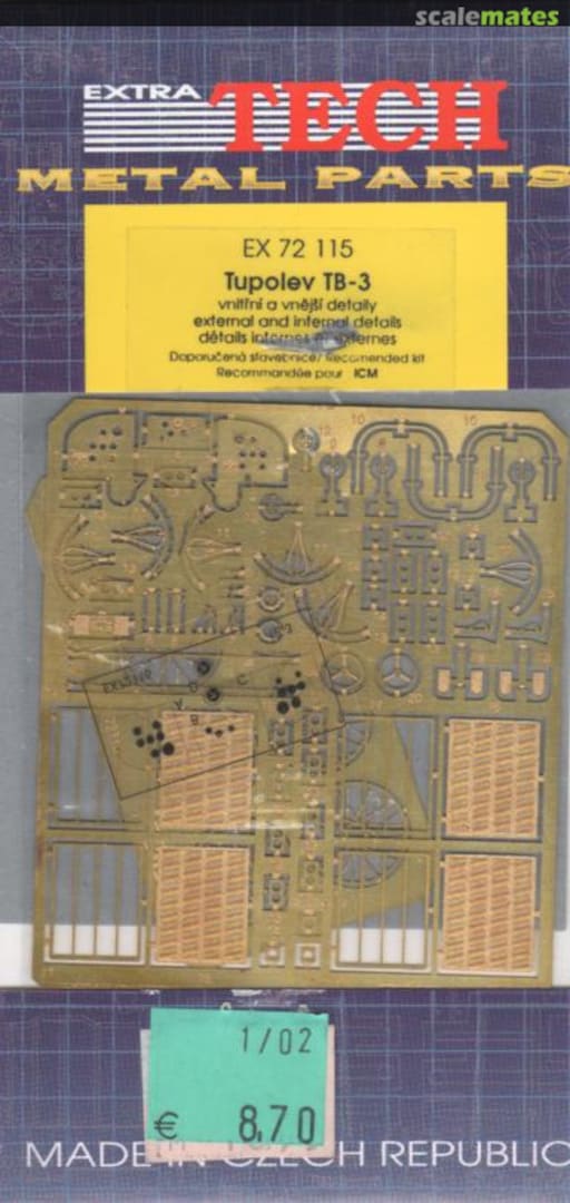 Boxart Tupolev TB-3 Detail set EX 72115 Extratech