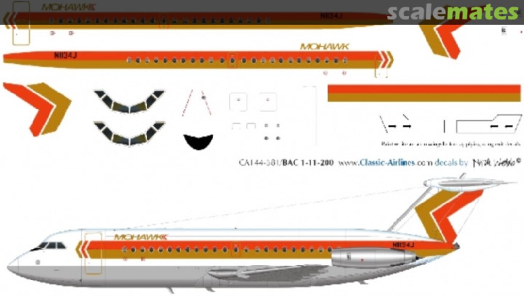 Boxart Mohawk (2nd) BAC 111 CA144-581 Classic Airlines Boxart Mohawk (2nd) BAC 111 CA144-581 Classic Airlines