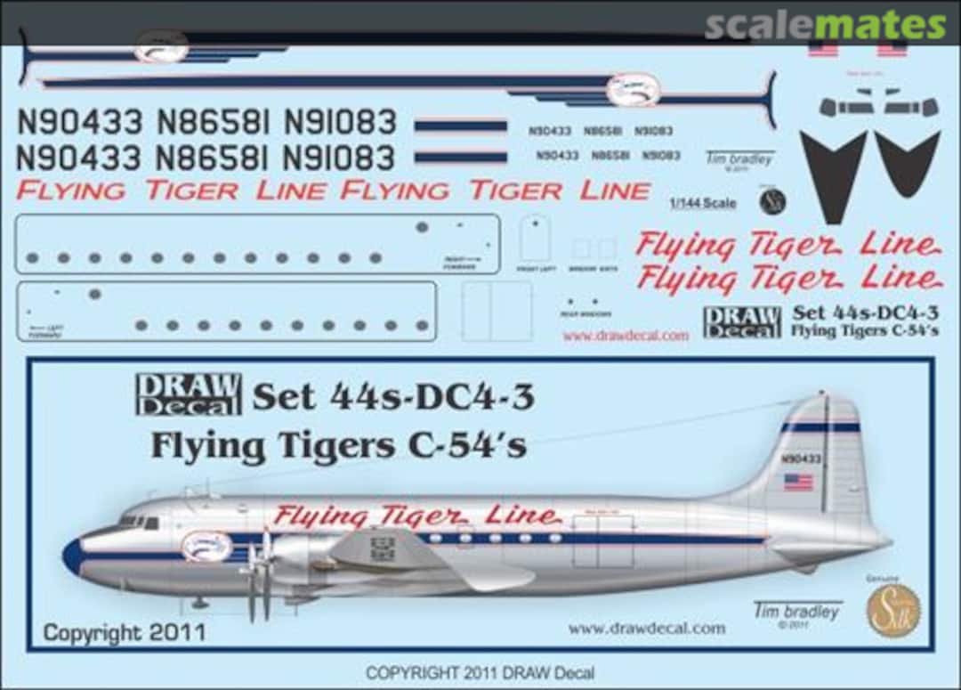 Boxart Flying Tigers C-54's 44s-DC4-3 Draw Decal Boxart Flying Tigers C-54's 44s-DC4-3 Draw Decal