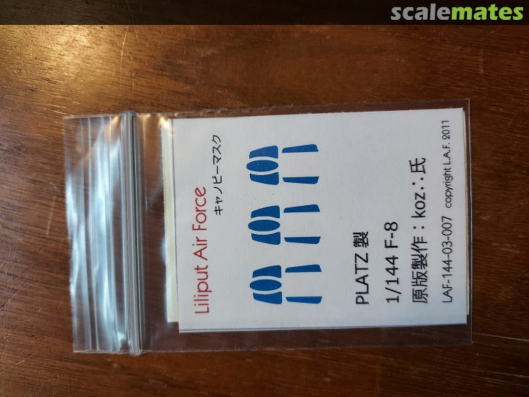 Boxart LTV F-8 Crusader Canopy Mask (6) LAF-144-03-007 Liliput Air Force Boxart LTV F-8 Crusader Canopy Mask (6) LAF-144-03-007 Liliput Air Force