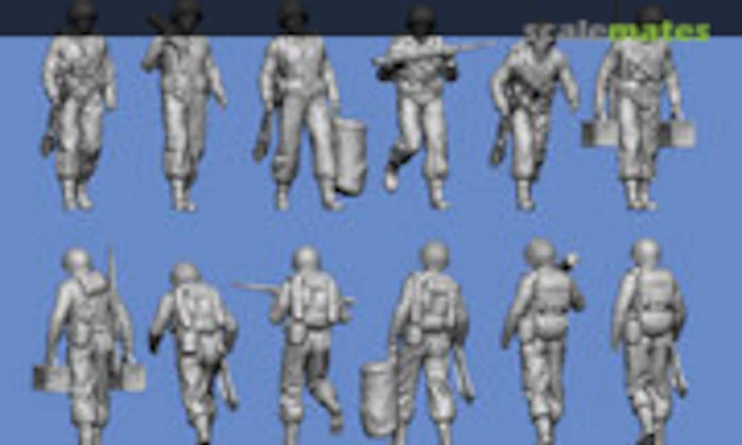 1:72 US Infantrymen Marching / Advancing 01 (Germania Figuren GF72-WW2-240) GF72-WW2-240