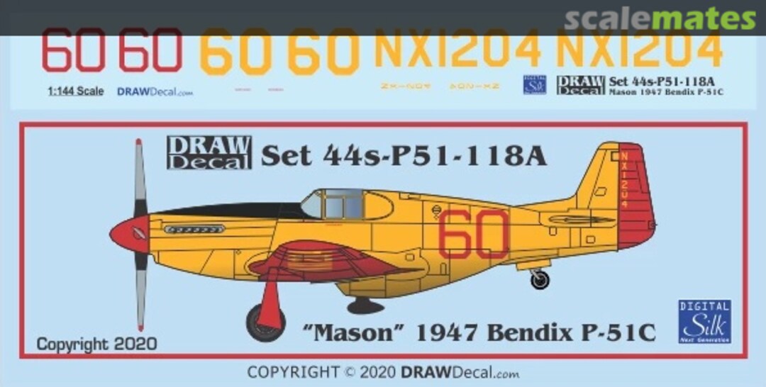 Boxart “Mason” 1946 Bendix P-51C 44-P51-118A Draw Decal Boxart “Mason” 1946 Bendix P-51C 44-P51-118A Draw Decal