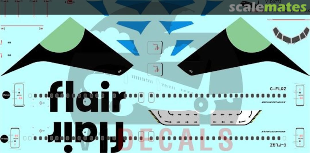 Boxart Flair Airlines Boeing 737-8 MAX V1D0772-144 V1 Decals Boxart Flair Airlines Boeing 737-8 MAX V1D0772-144 V1 Decals