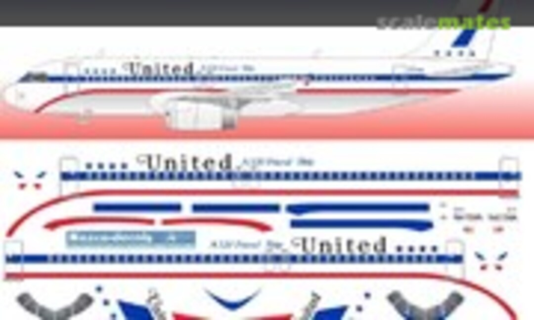 1:144 United A320 (Nazca decals UTD001) UTD001
