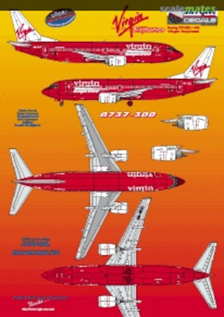 Boxart Virgin Express Belgium Boeing B737 SKY144-49 Skyline Decals