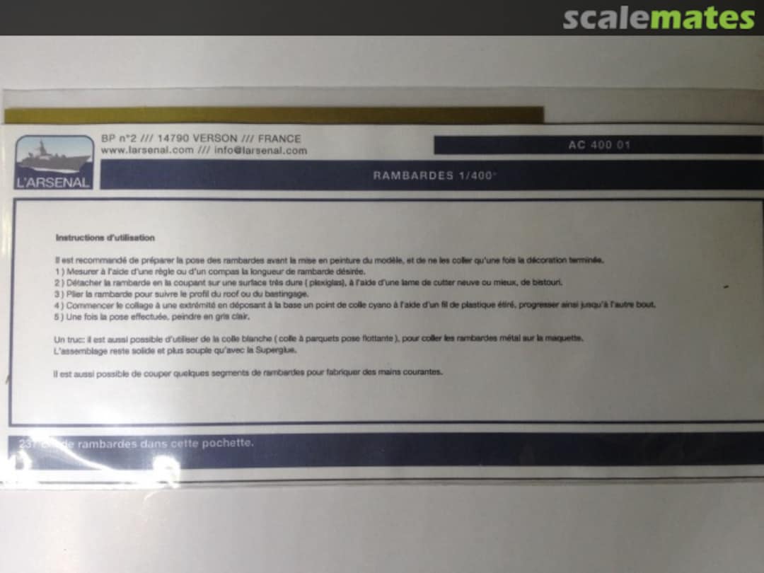 Boxart Rambardes / Railings AC 400 01 L'Arsenal Boxart Rambardes / Railings AC 400 01 L'Arsenal