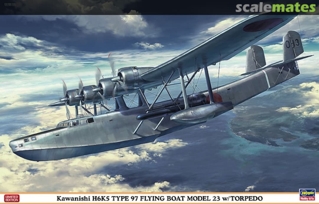 Boxart Kawanishi H6K5 Type 97 Flying Boat Model 23 w/Torpedo 02163 Hasegawa Boxart Kawanishi H6K5 Type 97 Flying Boat Model 23 w/Torpedo 02163 Hasegawa