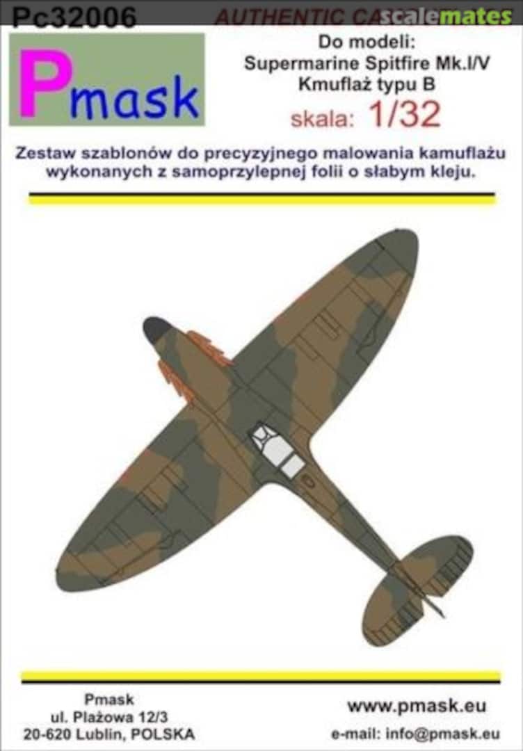 Boxart Supermarine Spitfire Mk.I/V PC32006 Pmask Boxart Supermarine Spitfire Mk.I/V PC32006 Pmask
