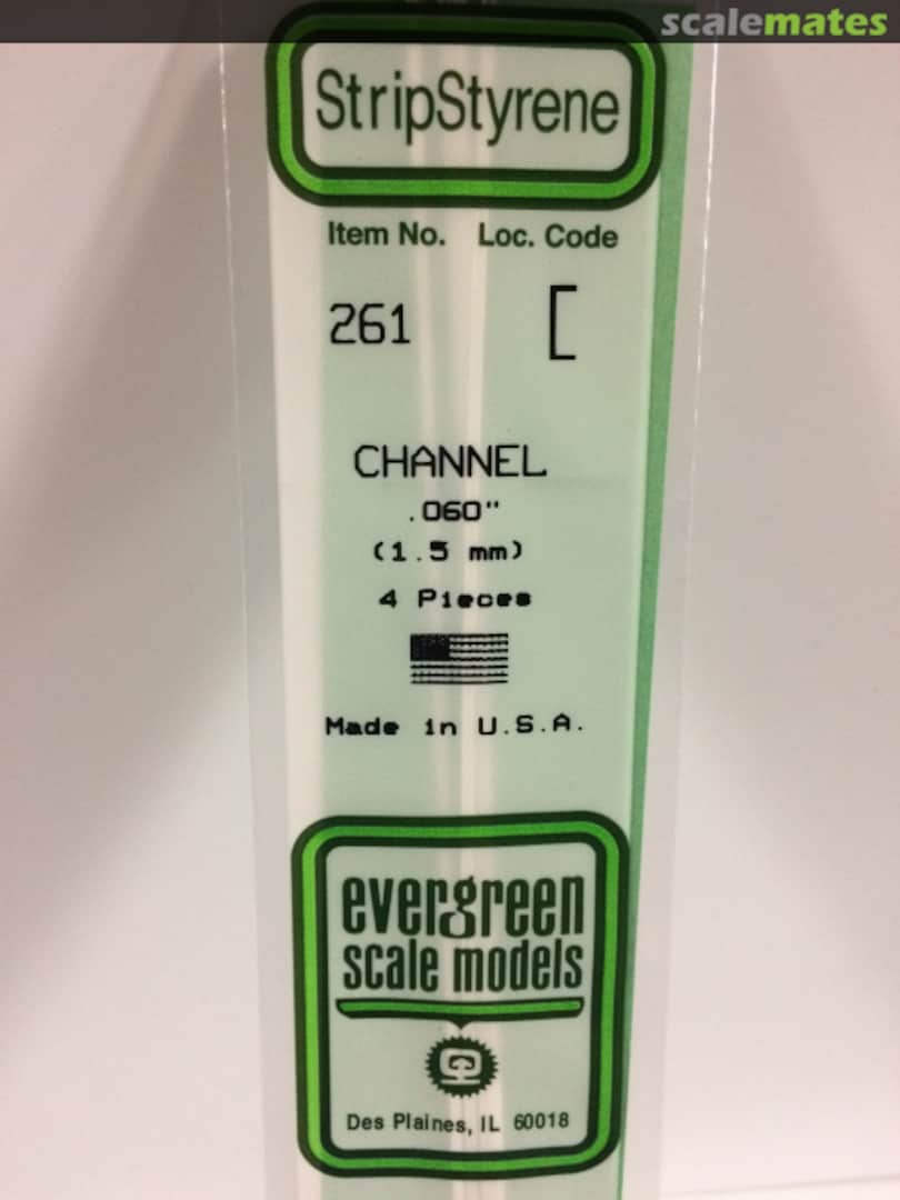 Boxart 0.060" Opaque White Polystyrene Channel 261 Evergreen Scale Models