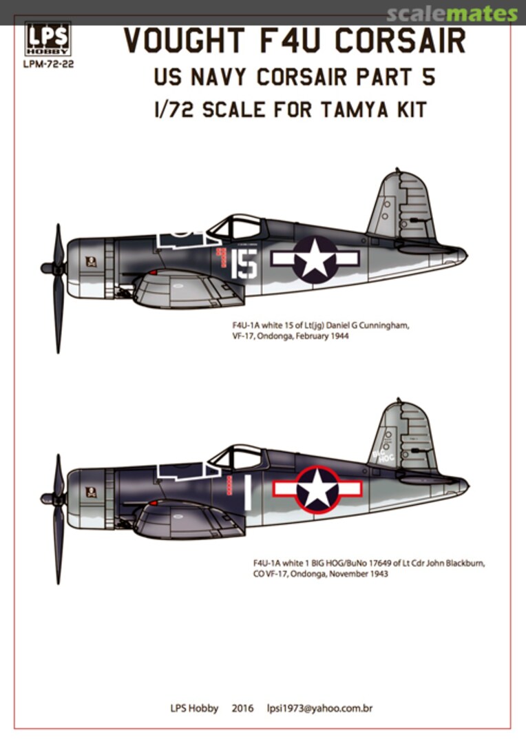 Boxart Vought F4U-1 Corsair part 5 U.S. Navy LPM72-22 LPS Hobby Boxart Vought F4U-1 Corsair part 5 U.S. Navy LPM72-22 LPS Hobby
