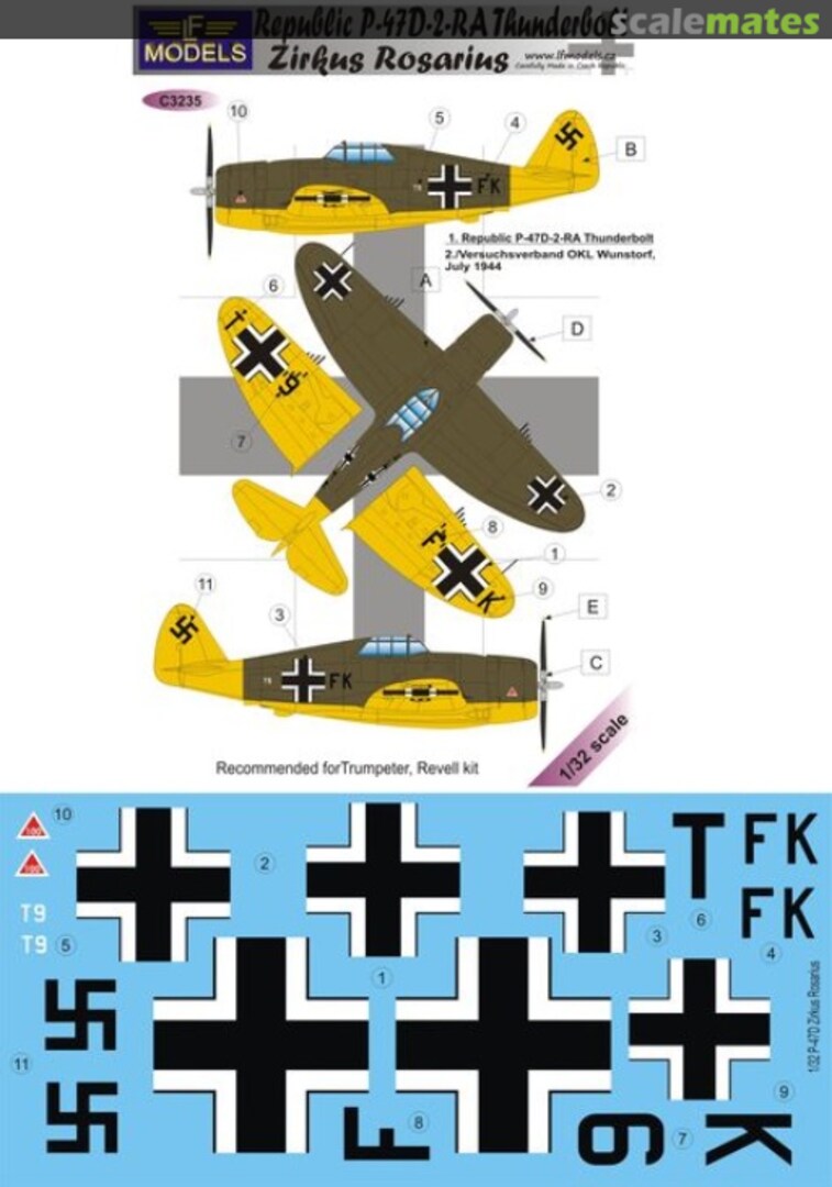 Boxart Republic P-47D-2-RA Thunderbolt C3235 LF Models Boxart Republic P-47D-2-RA Thunderbolt C3235 LF Models