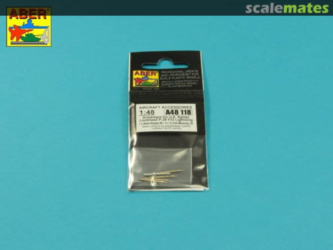 Boxart Armament for Lockheed P-38 F/G Lightning - 1x 20mm, 4x 12,7 mm A48-118 Aber Boxart Armament for Lockheed P-38 F/G Lightning - 1x 20mm, 4x 12,7 mm A48-118 Aber