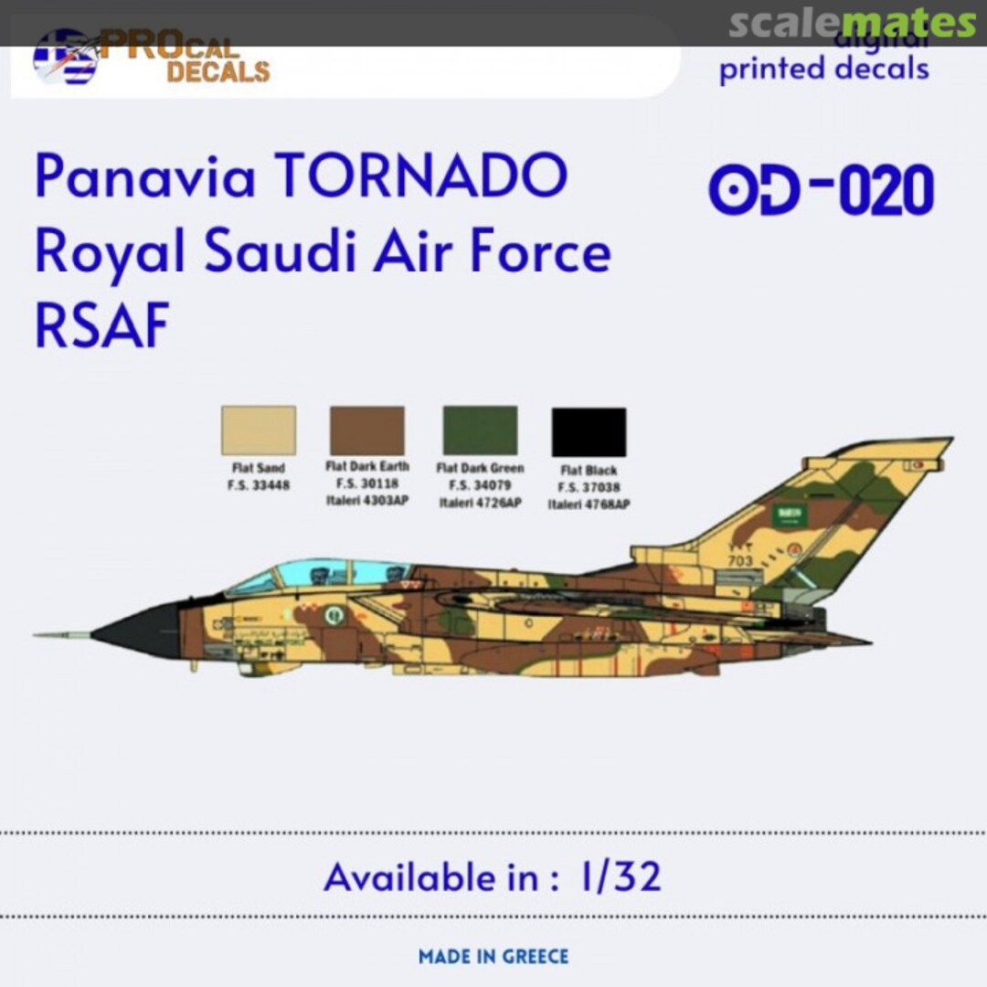 Boxart Panavia TORNADO Royal Saudi Air Force RSAF - Decal 32OD020 PROcal Decals Boxart Panavia TORNADO Royal Saudi Air Force RSAF - Decal 32OD020 PROcal Decals