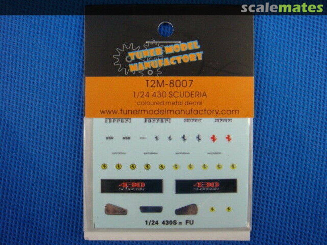 Boxart Ferrari F430S Scuderia Coloured Metal Decals T2M-8007 Tuner Model Manufactory Boxart Ferrari F430S Scuderia Coloured Metal Decals T2M-8007 Tuner Model Manufactory