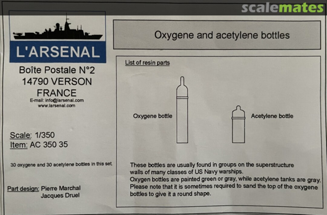Boxart Oxygene and Acetylene Bottles AC 350 35 L'Arsenal Boxart Oxygene and Acetylene Bottles AC 350 35 L'Arsenal