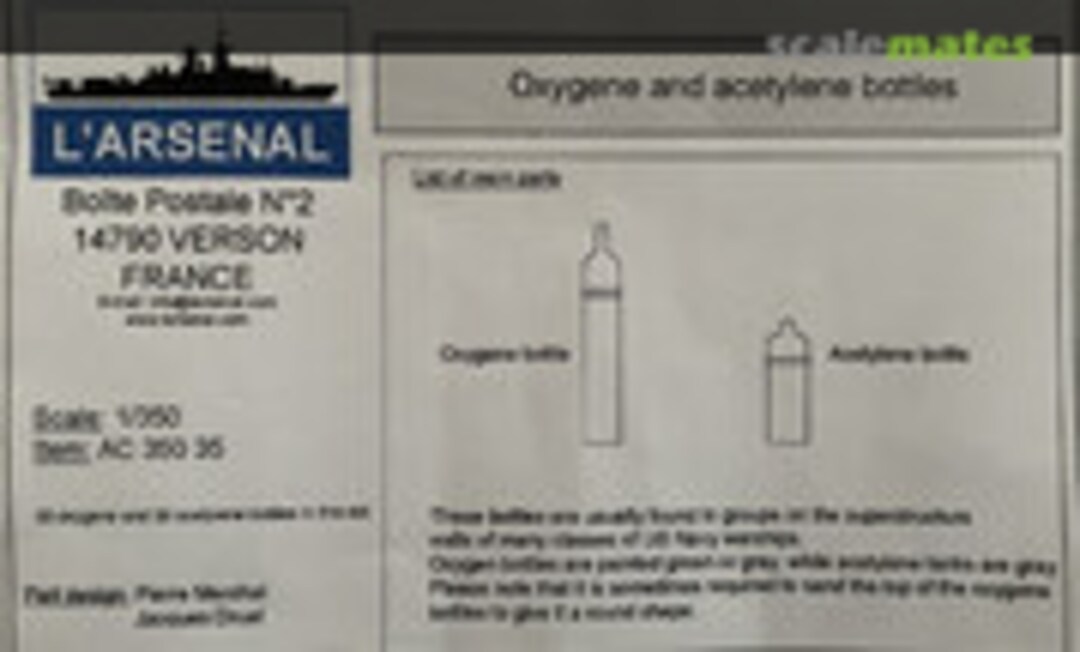 1:350 Oxygene and Acetylene Bottles (L'Arsenal AC 350 35) AC 350 35