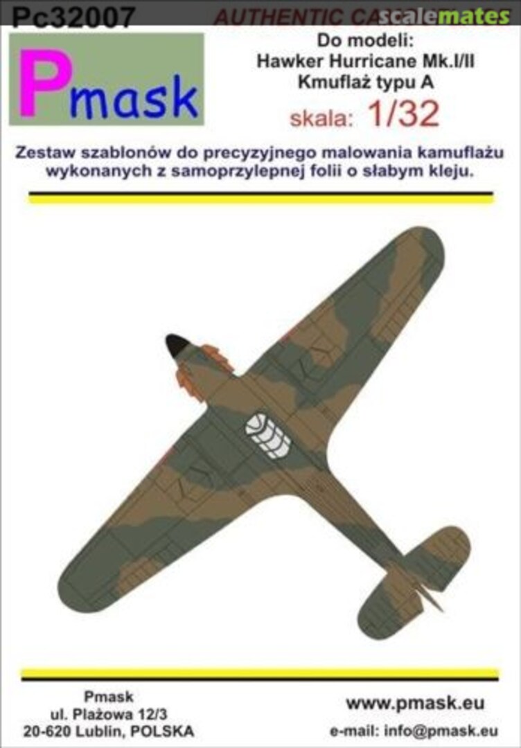 Boxart Hawker Hurricane Mk.I/II PC32007 Pmask Boxart Hawker Hurricane Mk.I/II PC32007 Pmask