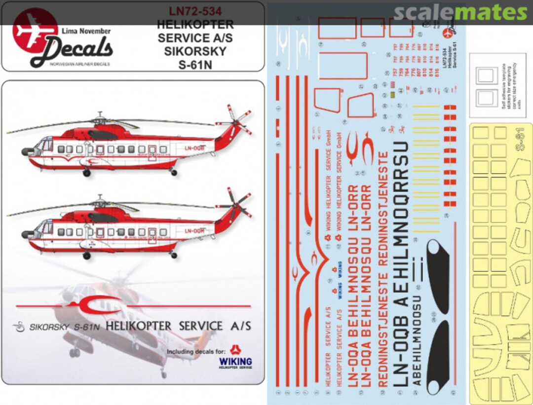 Boxart Helikopter Service Sikorsky S-61N first cs LN72-534 Lima November Decals Boxart Helikopter Service Sikorsky S-61N first cs LN72-534 Lima November Decals
