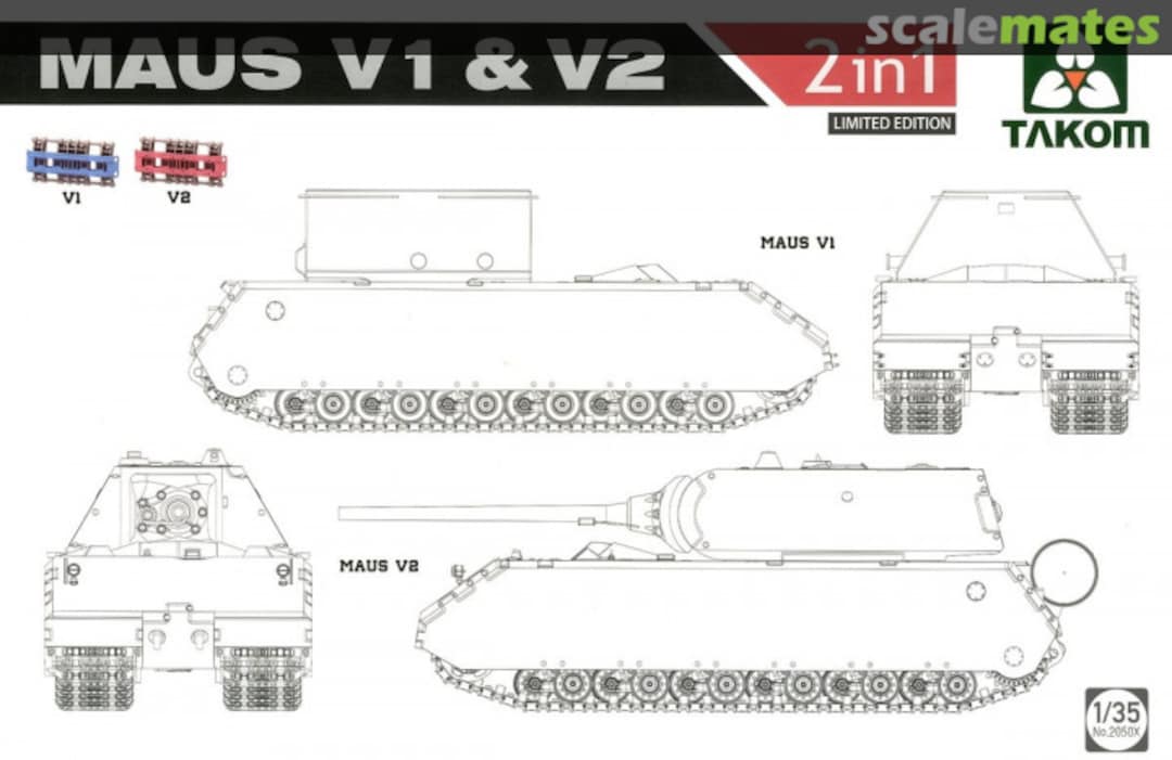 Boxart Maus V1 & V2 2050X Takom