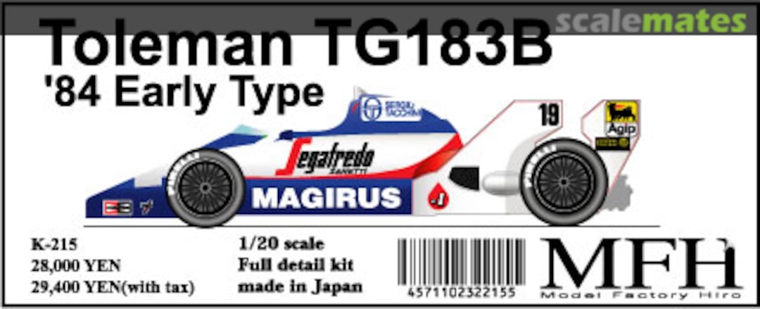 Boxart Toleman TG183B K-215 Model Factory Hiro