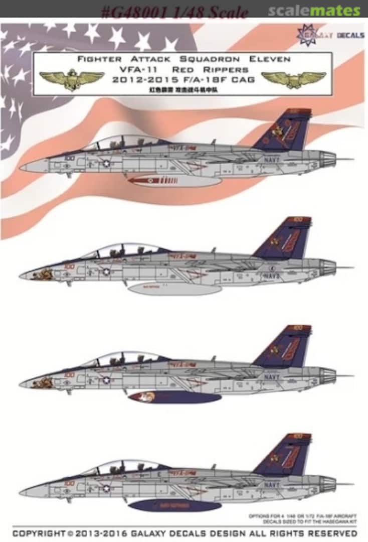 Boxart VFA-11 Red Rippers 2012-2015 F/A-18F CAG G48001 Galaxy Model Boxart VFA-11 Red Rippers 2012-2015 F/A-18F CAG G48001 Galaxy Model