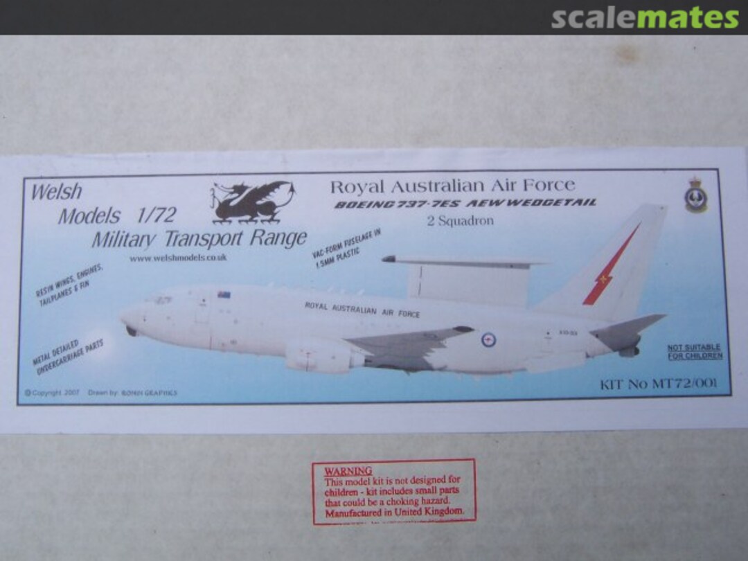 Boxart Boeing 737-7ES AEW Wedgetail (E-7A) MT72/01 Welsh Models Boxart Boeing 737-7ES AEW Wedgetail (E-7A) MT72/01 Welsh Models