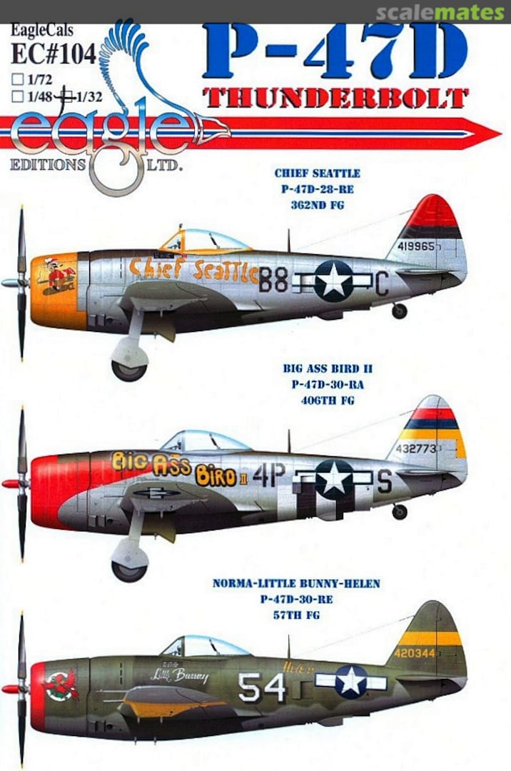 Boxart P-47D Thunderbolt EagleCals EC32-104 Eagle Editions Boxart P-47D Thunderbolt EagleCals EC32-104 Eagle Editions