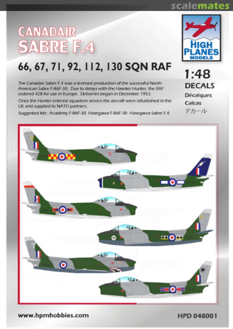 Boxart Canadair Sabre F.4 HPD048001 High Planes Models Boxart Canadair Sabre F.4 HPD048001 High Planes Models