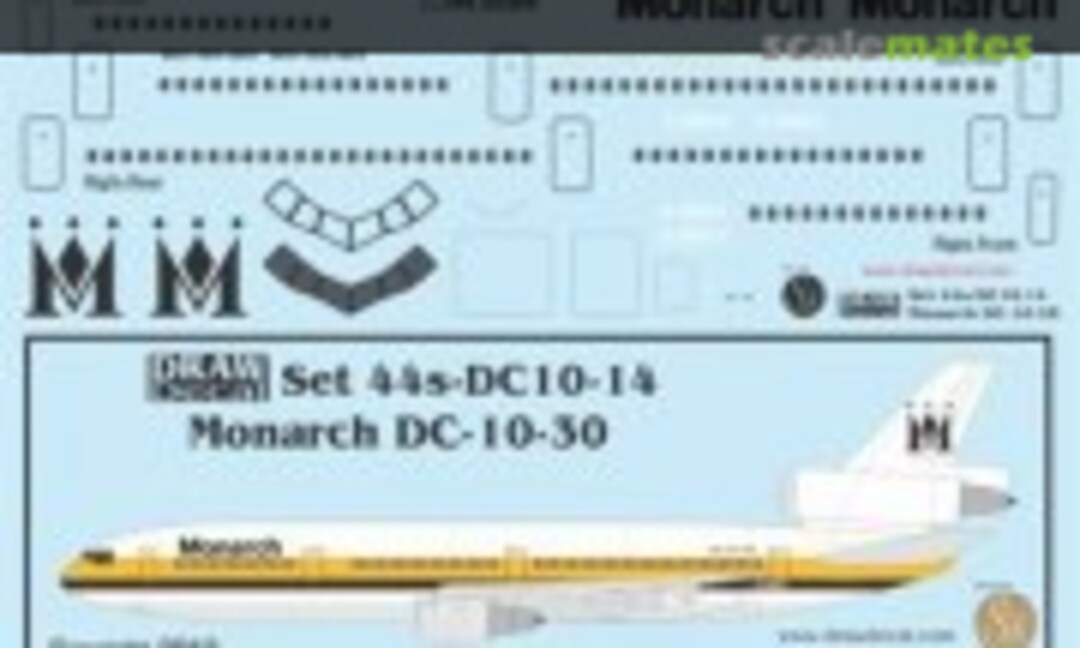 1:144 Monarch DC-10-30 (Draw Decal 44-DC10-14) 44-DC10-14