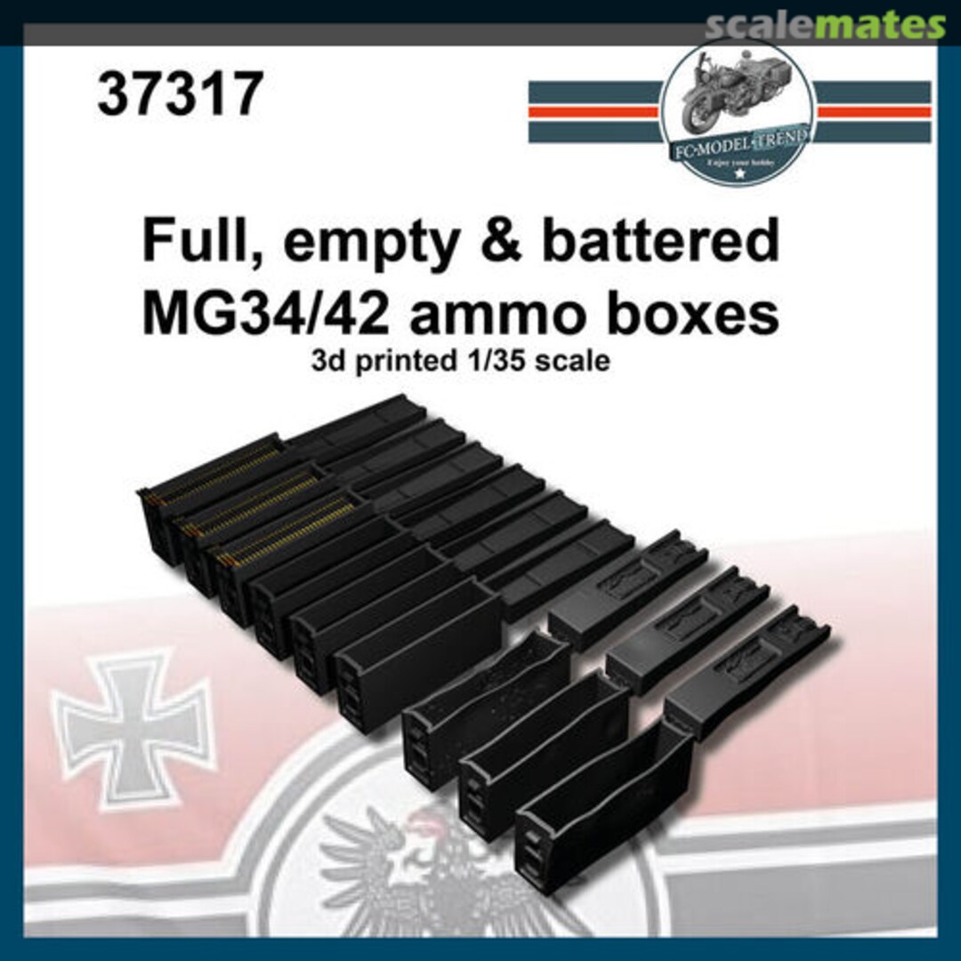 Boxart Full, empty and battered ammo boxes MG34 / MG42 37317 FC Model Trend