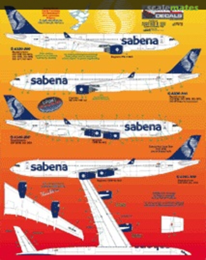 Boxart Sabena scheme 2000 Airbus A330/340 SKY144-52 Skyline Decals Boxart Sabena scheme 2000 Airbus A330/340 SKY144-52 Skyline Decals