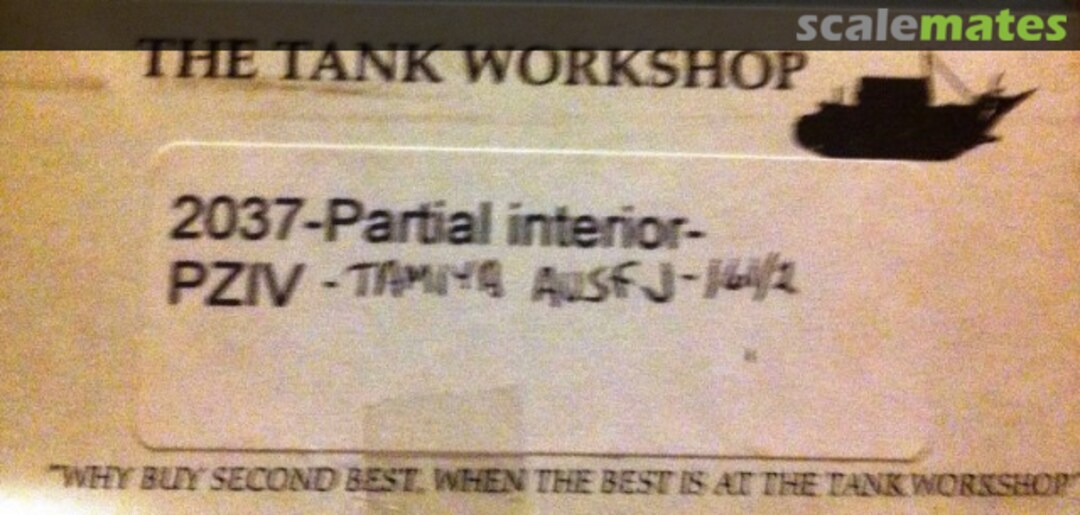 Boxart Panzer IV Ausf H/J Partial Interior TWS2037 Tank Workshop Boxart Panzer IV Ausf H/J Partial Interior TWS2037 Tank Workshop