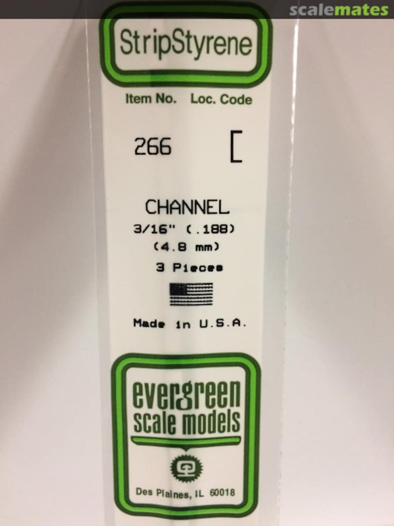 Boxart 3/16" (0.188") Opaque White Polystyrene Channel 266 Evergreen Scale Models Boxart 3/16" (0.188") Opaque White Polystyrene Channel 266 Evergreen Scale Models