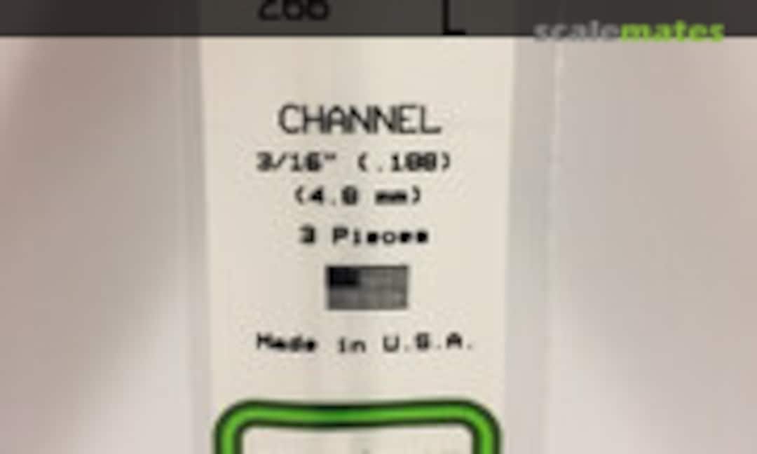 No 3/16" (0.188") Opaque White Polystyrene Channel (Evergreen Scale Models 266) 266