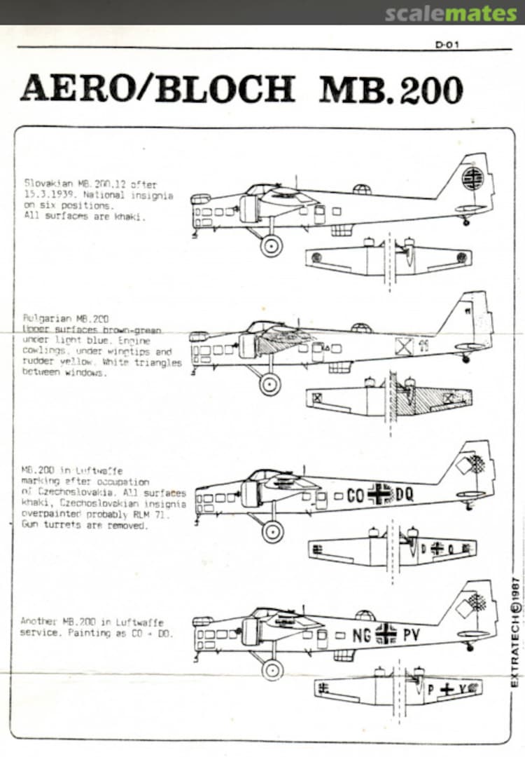 Boxart Aero/Bloch MB.200 D-01 Extratech Boxart Aero/Bloch MB.200 D-01 Extratech