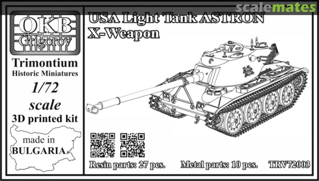 Boxart USA Light Tank ASTRON X-Weapon TRV72003 OKB Grigorov