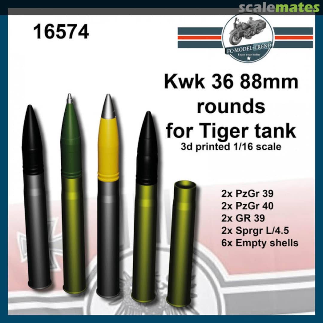 Boxart Kwk 36 88mm ammo for Tiger tank 16574 FC Model Trend Boxart Kwk 36 88mm ammo for Tiger tank 16574 FC Model Trend