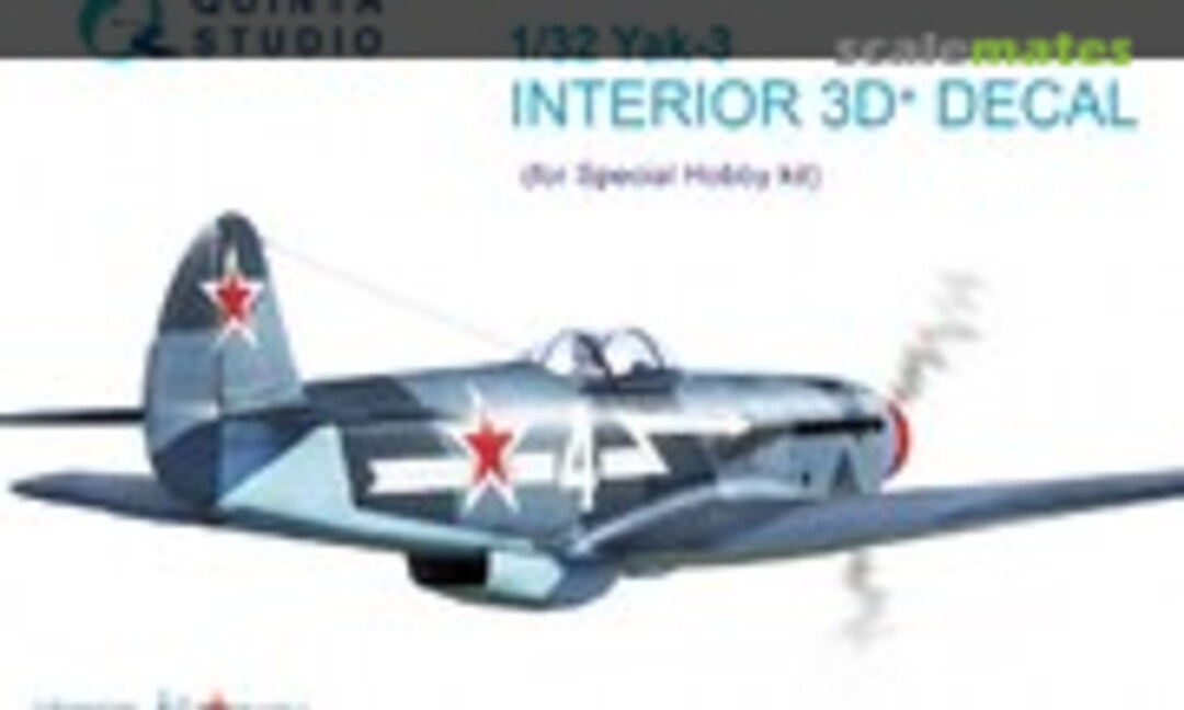 1:32 Yak-3 interior 3D decals (Quinta Studio QD32007)