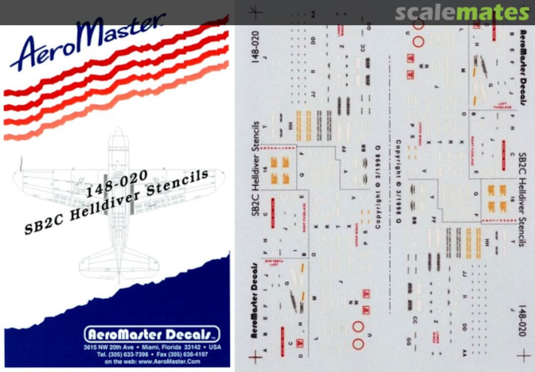 Boxart SB2C Helldiver Stencils 148-020 AeroMaster Boxart SB2C Helldiver Stencils 148-020 AeroMaster