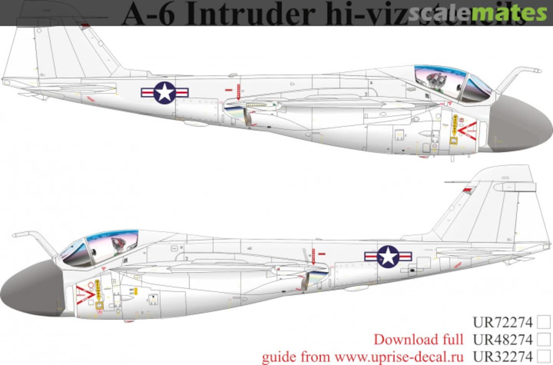 Boxart A-6 Intruder Hi-Viz stencils with insignia UR48274 UpRise Decal Boxart A-6 Intruder Hi-Viz stencils with insignia UR48274 UpRise Decal