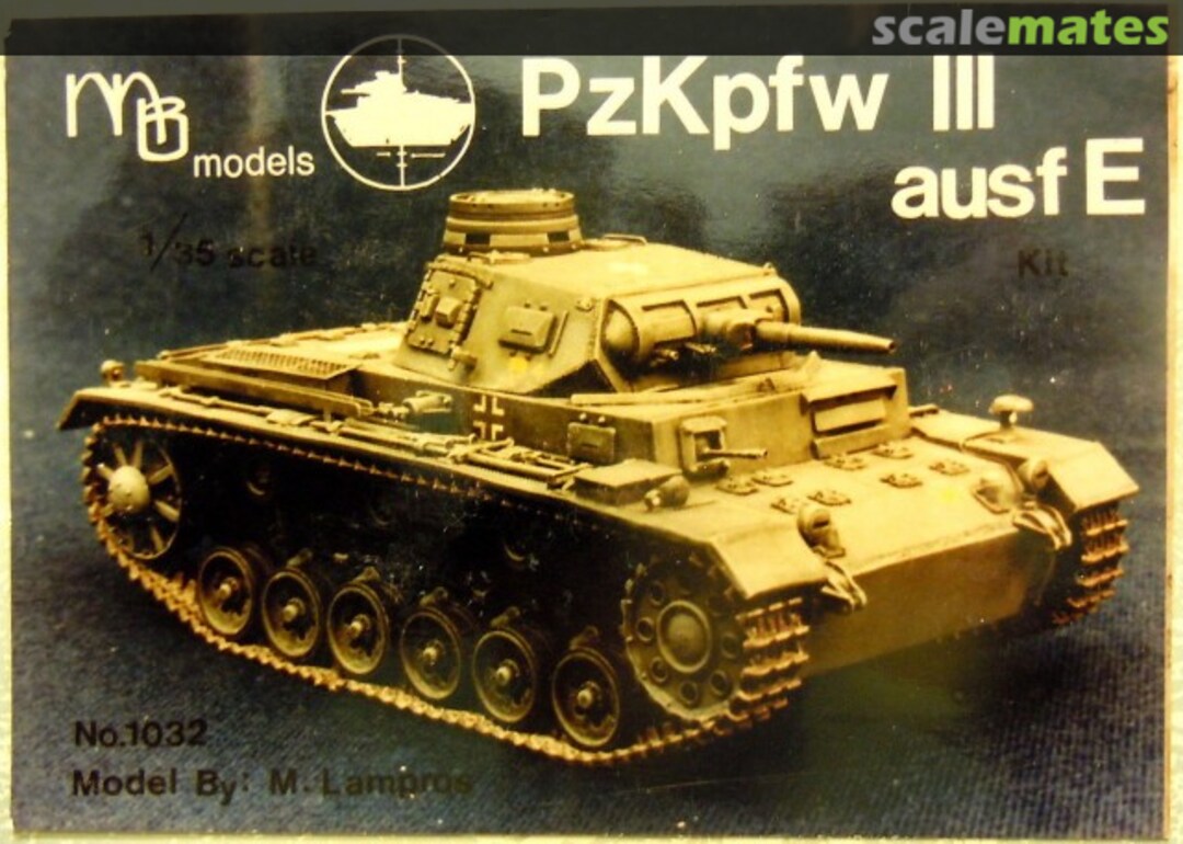 Boxart PzKpfw III ausf E 1032 MB Models Boxart PzKpfw III ausf E 1032 MB Models