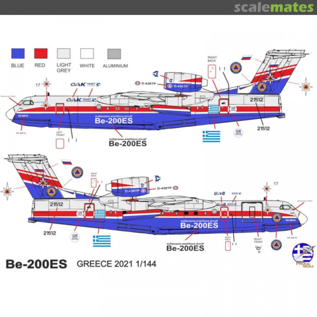 Boxart BERIEV Be-200ES - GREECE 2021 Decals PD144-01 PROcal Decals Boxart BERIEV Be-200ES - GREECE 2021 Decals PD144-01 PROcal Decals