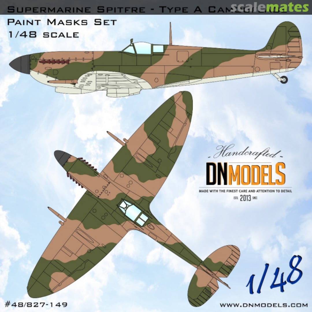Boxart Supermarine Spitfire Type A Camouflage Paint Masks Set 48/827-149 DN Models Boxart Supermarine Spitfire Type A Camouflage Paint Masks Set 48/827-149 DN Models