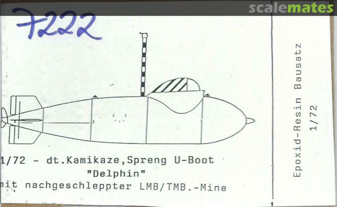 Boxart Kleinst-U-Boot Delphin der Kriegsmarine 7222 Schatton Modellbau Boxart Kleinst-U-Boot Delphin der Kriegsmarine 7222 Schatton Modellbau