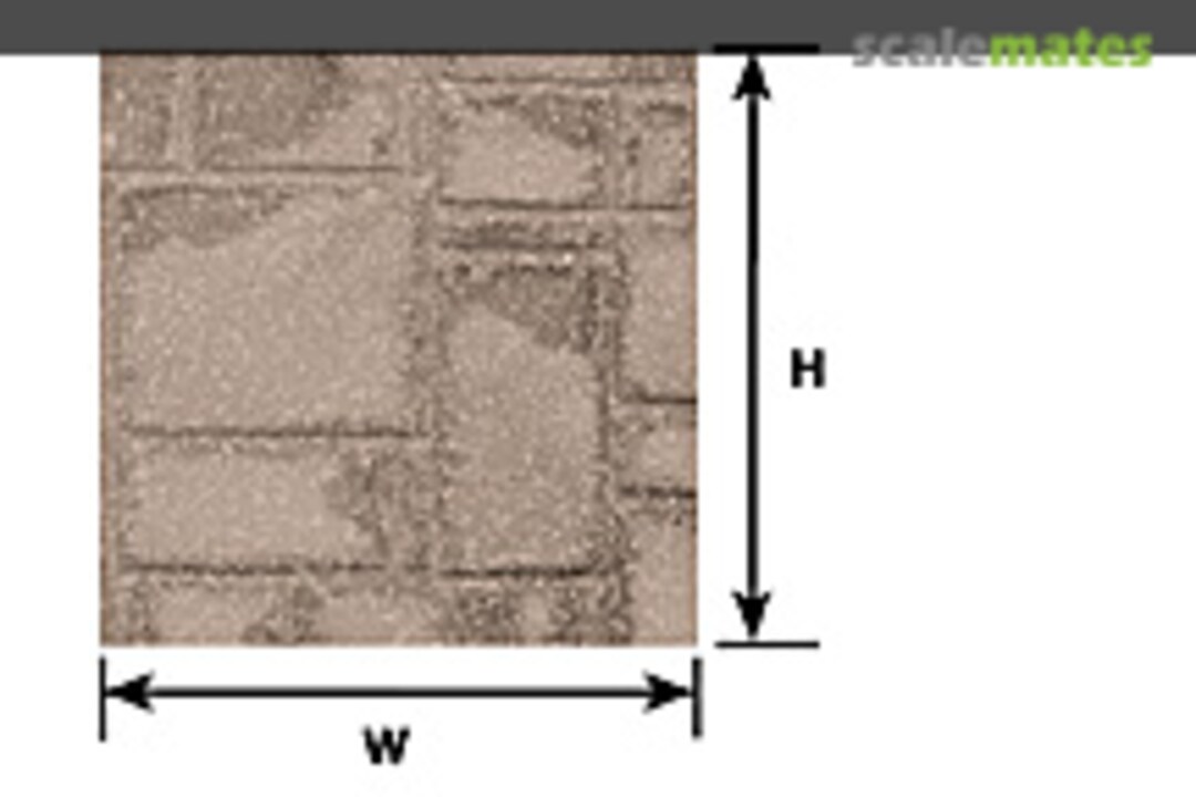 Boxart Patio Stone & Interlocking Paving Patterned Sheet (175 x 300 x 0.5mm) 91593 Plastruct