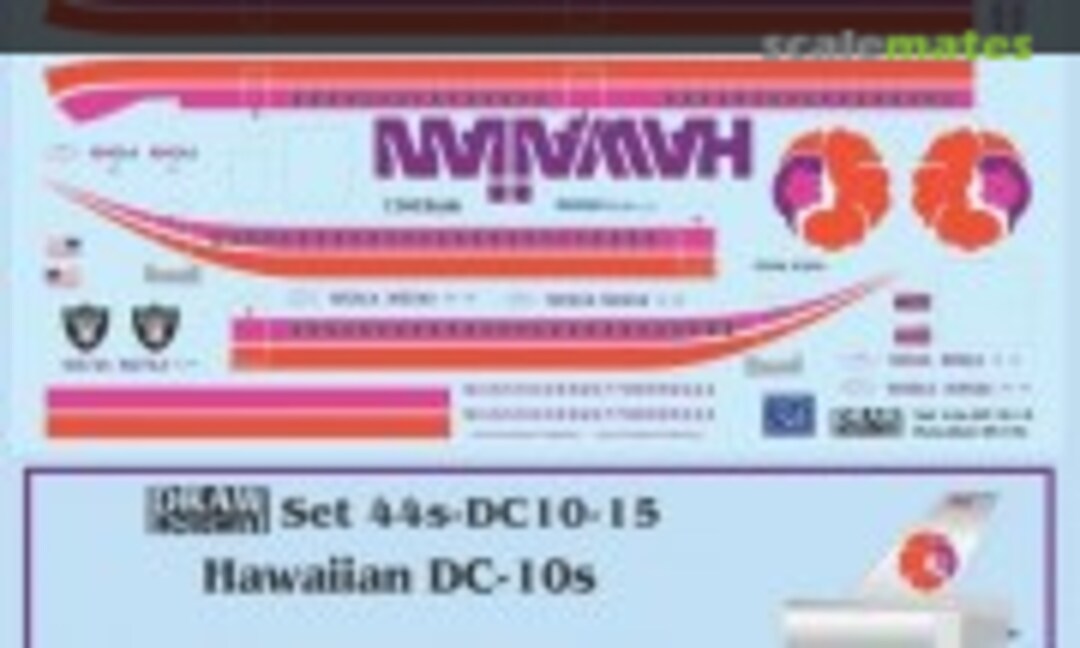 1:144 Hawaiian DC-10s (Draw Decal 44-DC10-15) 44-DC10-15