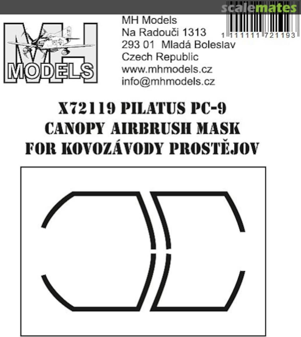 Boxart Pilatus PC-9 Canopy Airbrush Mask X72119 MH Models Boxart Pilatus PC-9 Canopy Airbrush Mask X72119 MH Models