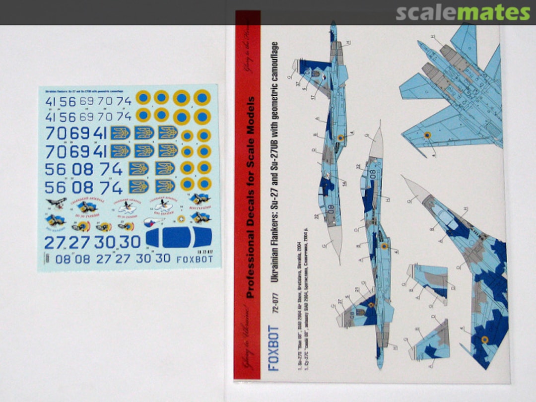 Boxart Ukrainian Flankers: Su-27 and Su-27UB with geometric camouflage 72-077 Foxbot Boxart Ukrainian Flankers: Su-27 and Su-27UB with geometric camouflage 72-077 Foxbot
