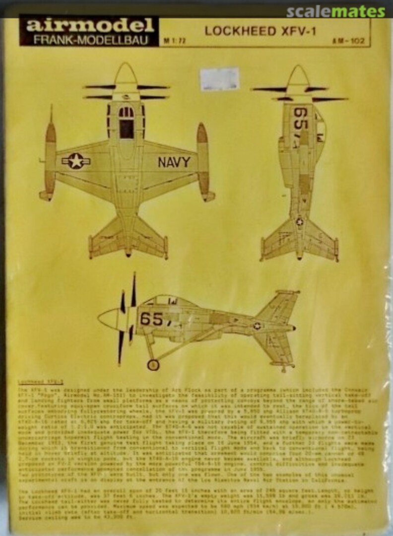 Boxart Lockheed XFV-1 AM-102 Airmodel Boxart Lockheed XFV-1 AM-102 Airmodel