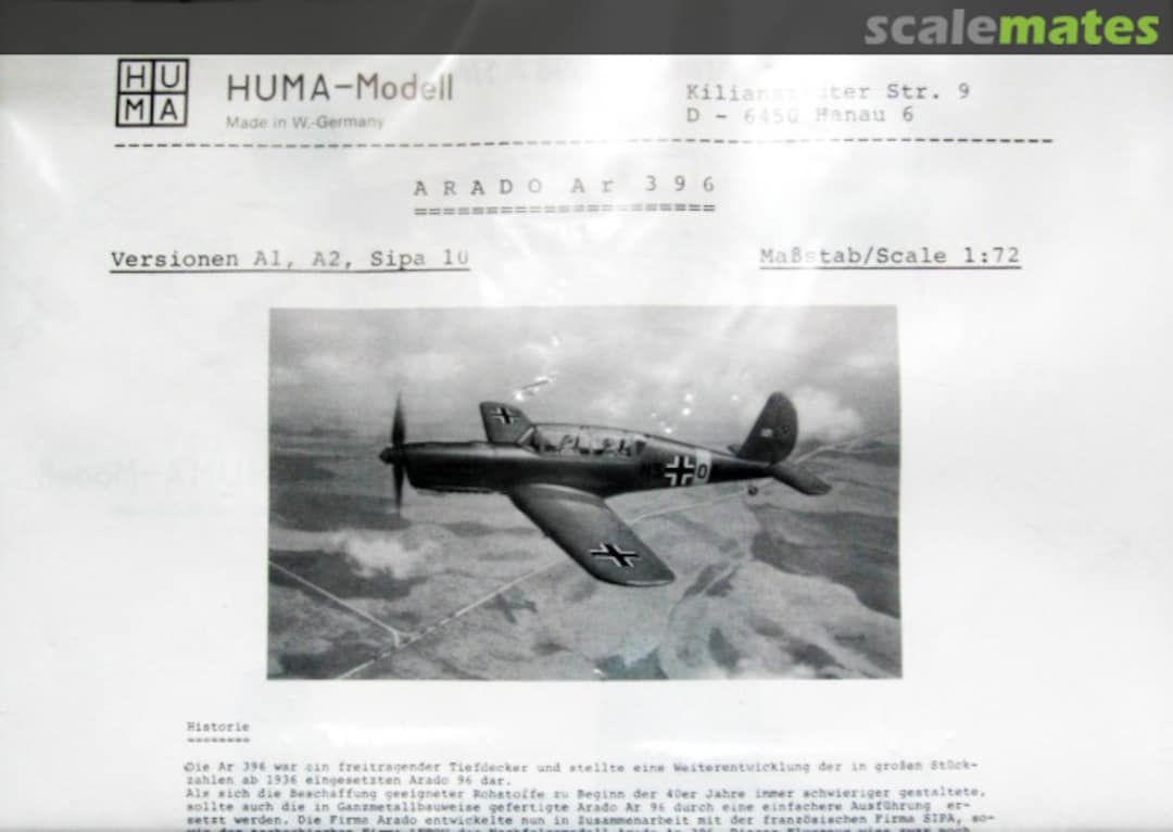 Boxart Arado Ar 396 Huma Modell Boxart Arado Ar 396 Huma Modell